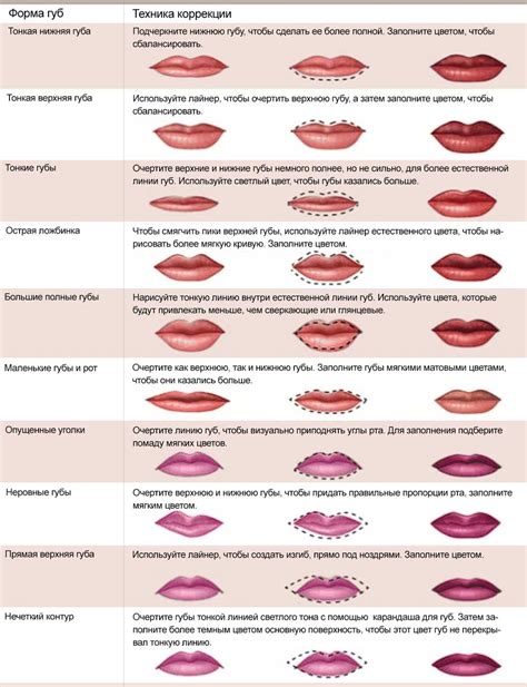 Анализ формы и пропорций губ