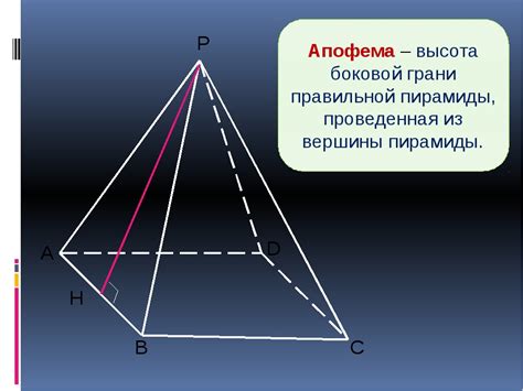 Апофема правильной четырехугольной пирамиды усеченной: определение и нахождение