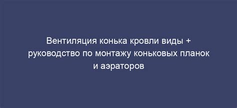 Важные нюансы при использовании коньковых аэраторов