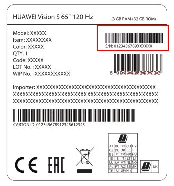 Где найти серийный номер телефона Huawei?