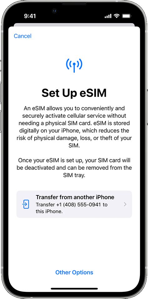 Добавление eSIM-профиля на iPhone