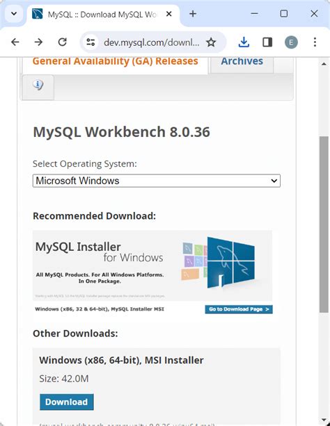 Загрузка MySQL Workbench