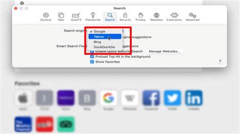 Изменение поисковой системы в Safari