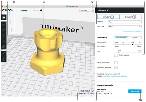 Изучаем интерфейс программы Cura