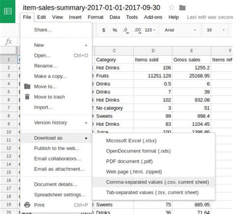 Импорт csv файла в Google Sheets