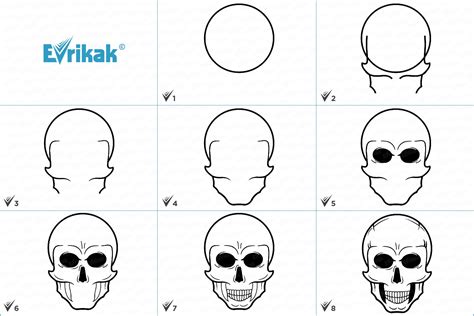 Инструкция для нарисования черепа хной: