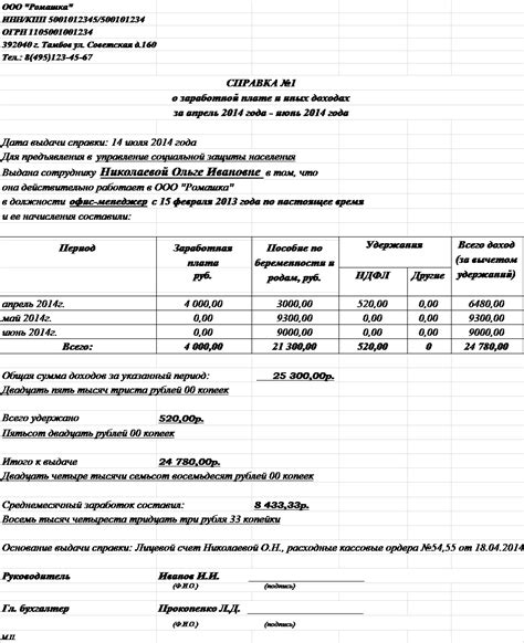 Информация для расчета дохода ИП