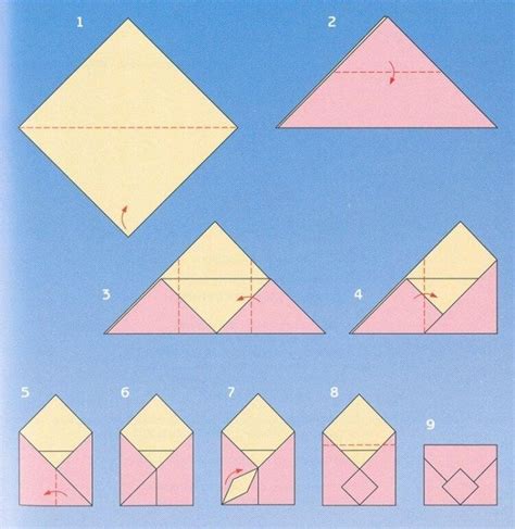 Как изготовить квадратный конверт из бумаги