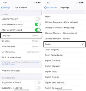 Как изменить язык Siri на iPhone