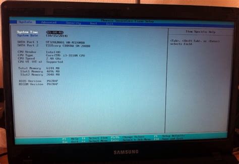 Как найти BIOS в настройках ноутбука Samsung NP355V5C