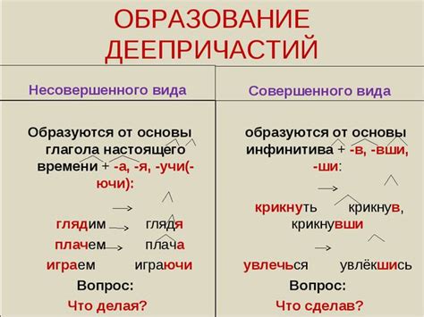 Как образуются деепричастия