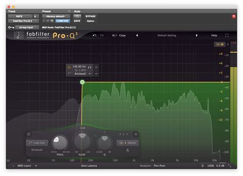 Конфигурация FabFilter Pro-Q 3 в OBS