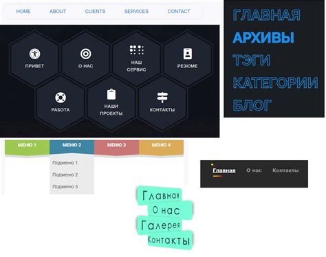 Концепция горизонтального меню в HTML и CSS