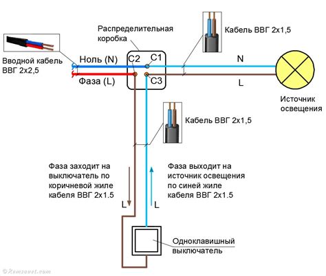 Монтаж и подключение выключателя: