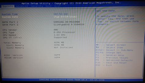 Настройка биоса на ноутбуке Samsung