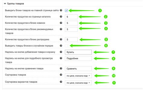 Настройка групп товаров