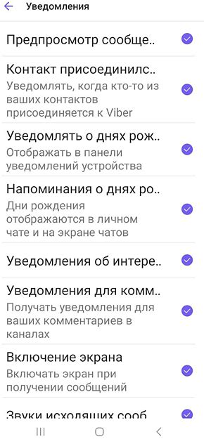 Настройка приоритета уведомлений в Viber