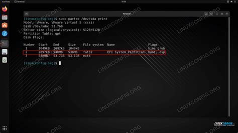 Настройка разделов efi для Linux