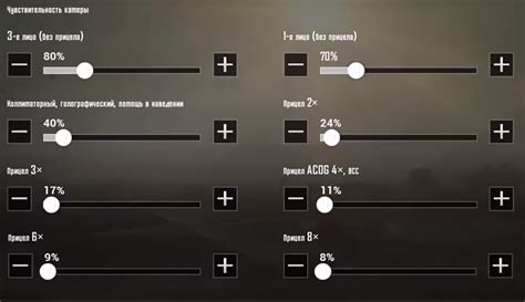 Настройка чувствительности и управления прицелом