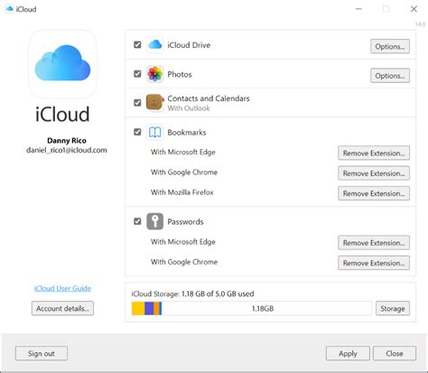 Настройка iCloud аккаунта