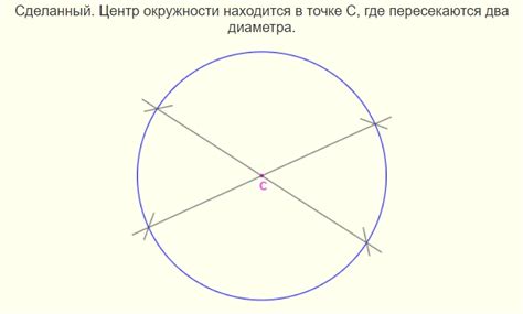 Нахождение центра окружности