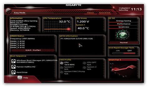 Ознакомление с BIOS Gigabyte