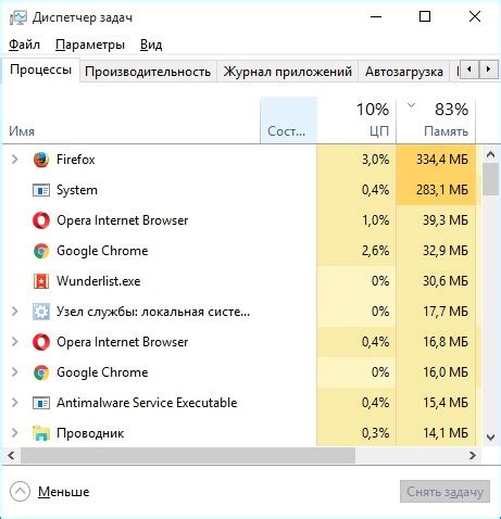 Определение количества процессоров через диспетчер задач Windows