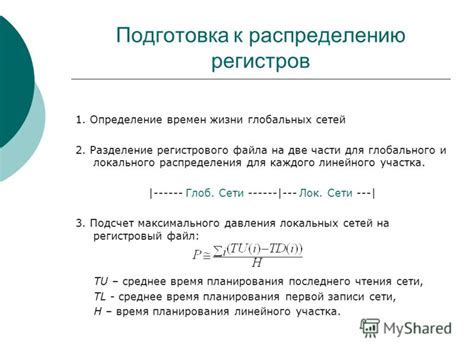 Определение операций и настройка регистров