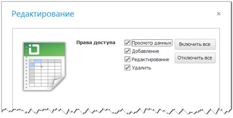 Определение прав доступа к таблицам