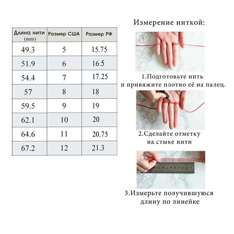 Определение реального размера кольца на палец