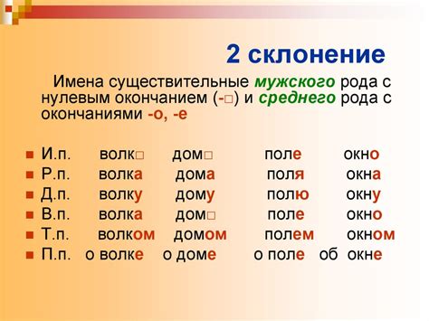 Определение склонения имен существительных 3 класса