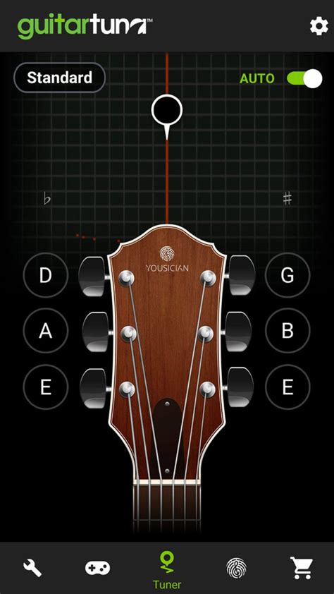Основные функции приложения для настройки гитары