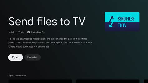 Основные функции приложения send files to tv