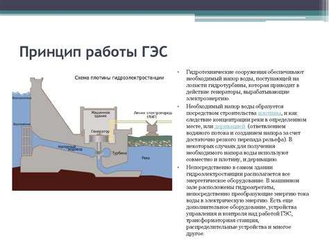 Основные элементы гидроэлектростанции