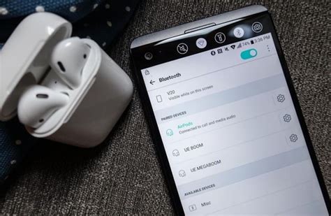 Отключение и переподключение AirPods на Android