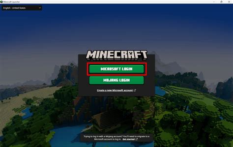 Откройте приложение Minecraft и нажмите на кнопку "Войти"