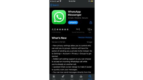 Откройте WhatsApp на iPhone