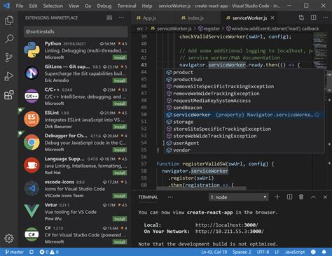 Открытие настроек Visual Studio Code (VS Code)