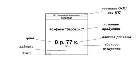 Оформление ценников в нужном формате