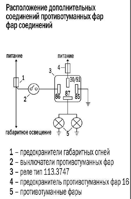 Подключение дополнительных фар к ближнему свету