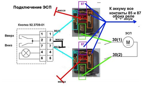 Подключение электрической цепи стеклоподъемников