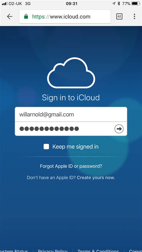 Подключение Apple ID и iCloud