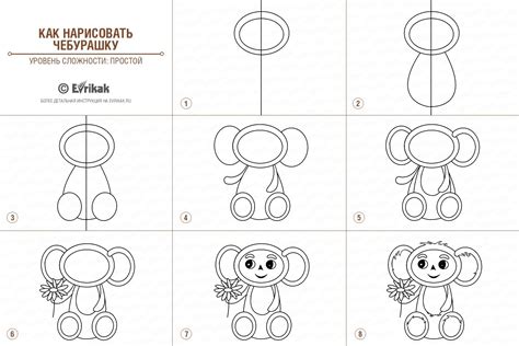 Подробная инструкция как нарисовать Чебурашку