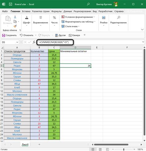 Понятие формулы СУММЕСЛИМН в Excel