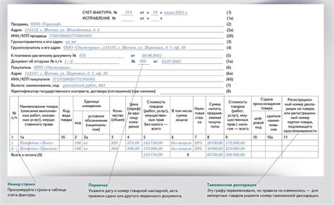 Порядок заполнения счета-фактуры