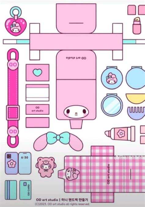 Пошаговая инструкция по созданию сумочки Hello Kitty из бумаги