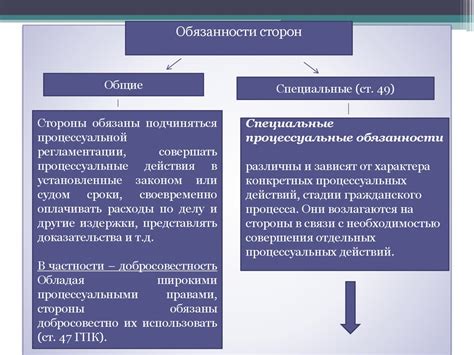 Права и обязанности сторон в процессе замечания