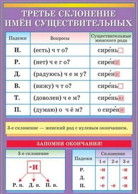 Правила склонения существительных 3 класса в Именительном падеже единственного числа