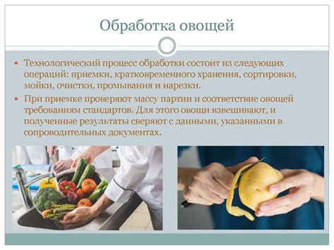 Предварительная обработка овощей и мяса