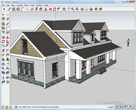 Предметы и инструменты для создания дома в SketchUp